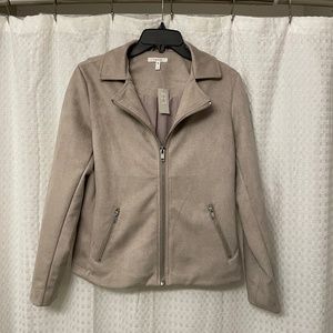Maurices Faux Suede Moto Jacket Gray Small